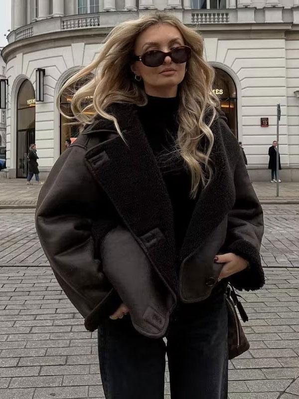 ANNA | Brown Lærjakke