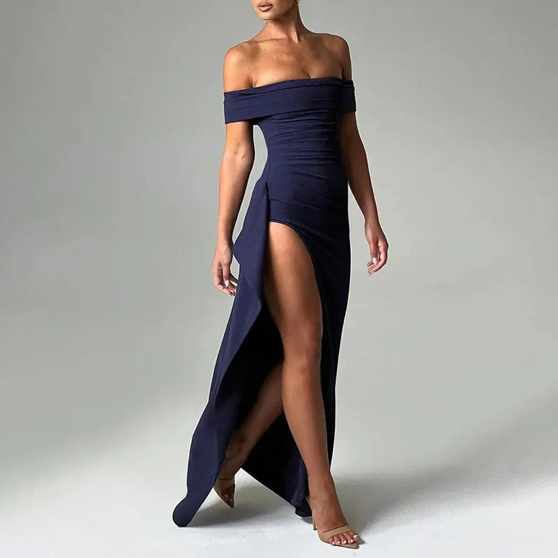 STINA | Off-shoulder Split Dress