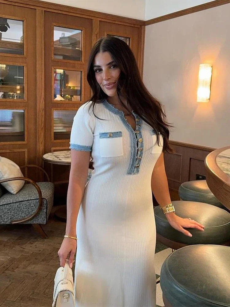 MAJA | Denim Trim Maxi