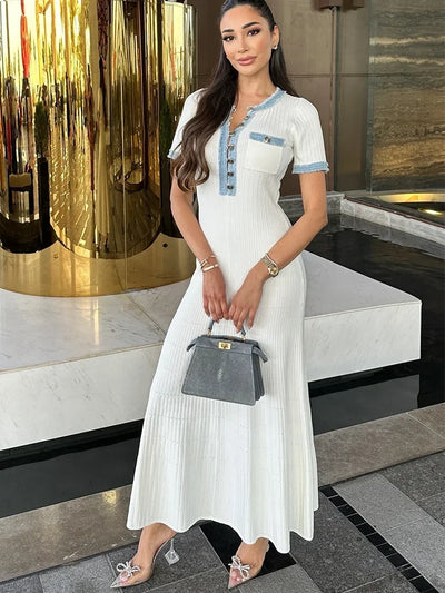 MAJA | Denim Trim Maxi