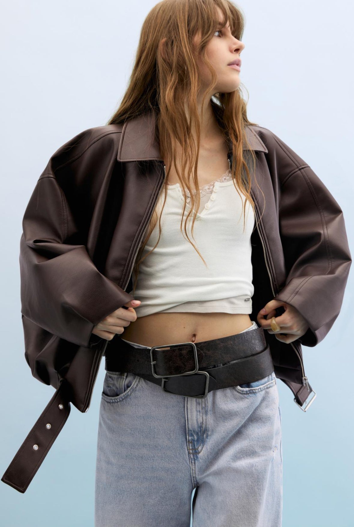 NORA | Skinnjakke Med Belt