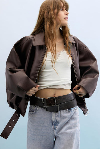 NORA | Skinnjakke Med Belt