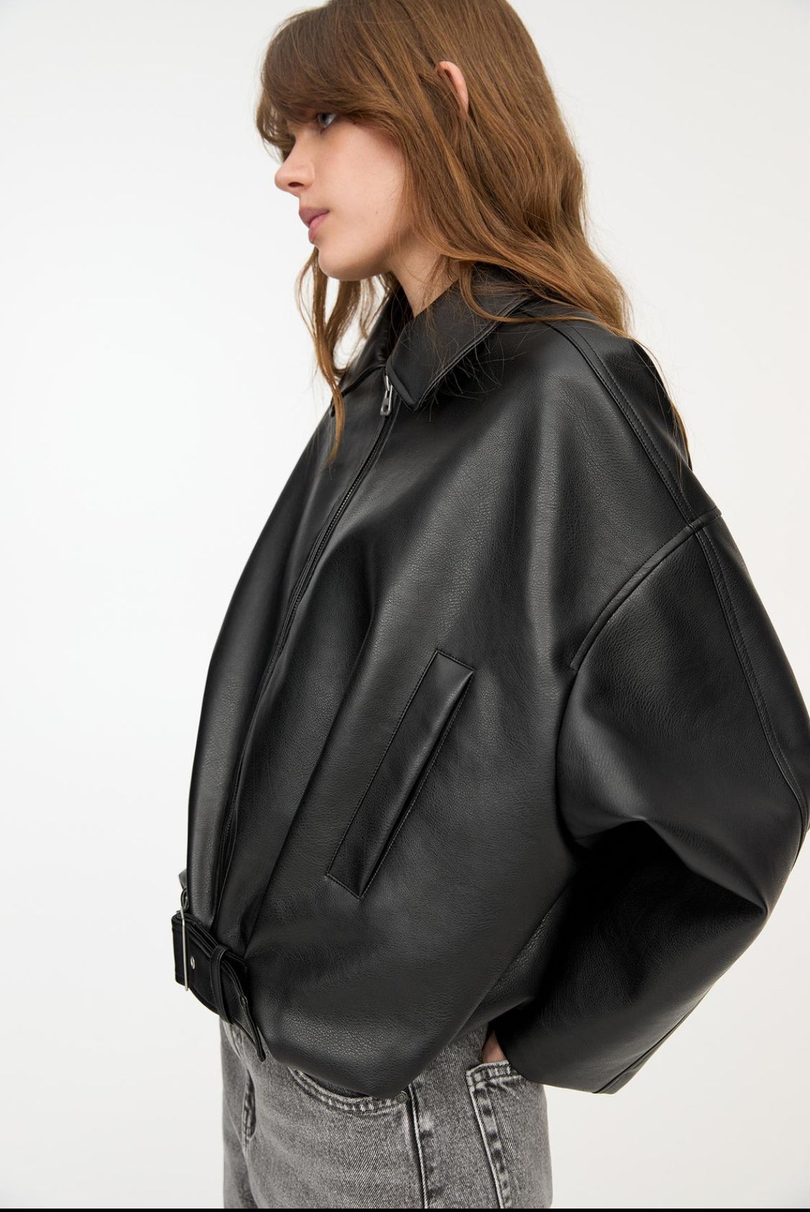 NORA | Skinnjakke Med Belt