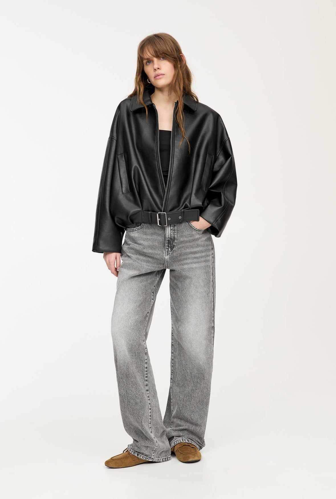 NORA | Skinnjakke Med Belt