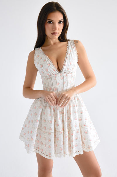 ELLA | Rose Print Mini Dress