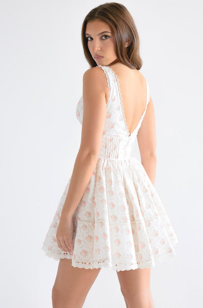 ELLA | Rose Print Mini Dress