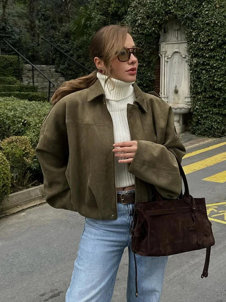 MALIN | Suede Bomber