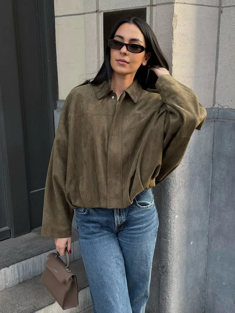 MALIN | Suede Bomber