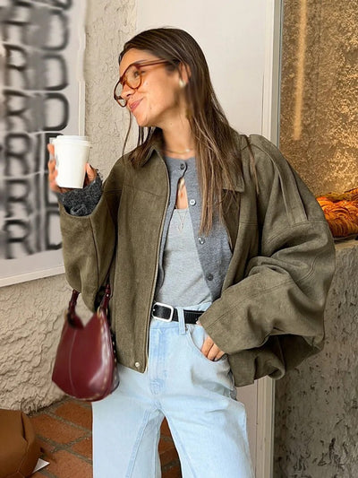 MALIN | Suede Bomber